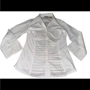SIGNATURE BY LARRY LEVINE WOMENS COLLARED BLOUSE SHIRT SIZE LARGE